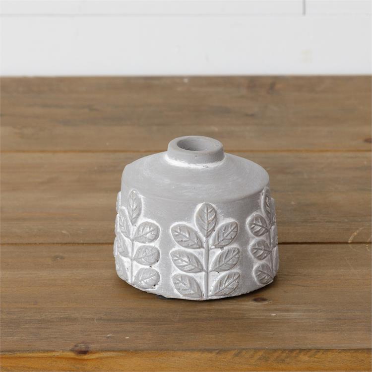 💙 Raised Leaf Cement Small Bud Vase