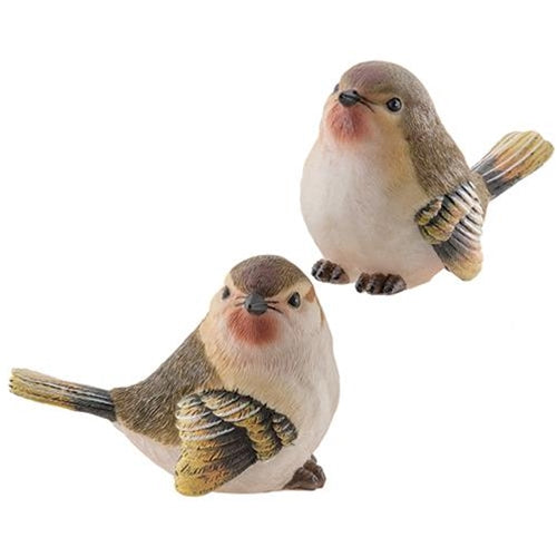 Set of 2 Finch Bird Resin Figures