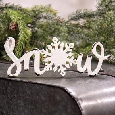 💙 Snow Cut Out Script Sitter Resin Sign
