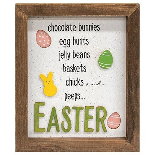 💙 Chocolate Bunnies Egg Hunts & More 10" Easter Shadowbox Frame