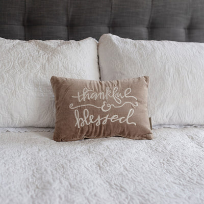 Thankful & Blessed Luxe Velvet Decorative Pillow