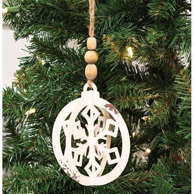 Metal Snowflake Beaded Ornament