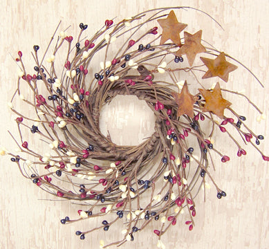 💙 Americana Pip Berries & Star Twig 10" Wreath
