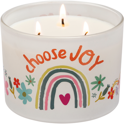 💙 Choose Joy Rainbow and Flowers 14 oz Jar Candle