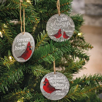 Set of 3 Always With You Cardinal Ornaments
