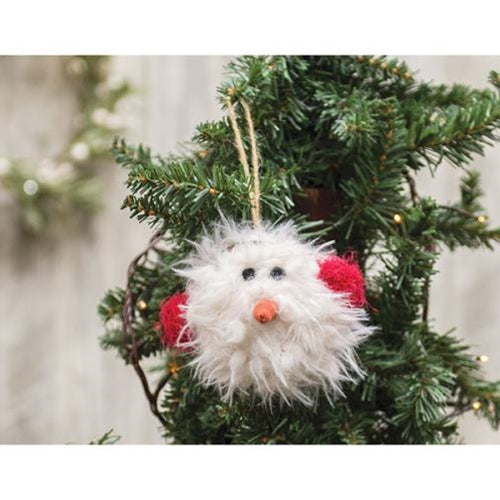 💙 Fuzzy Snowman with Earmuffs Ornament