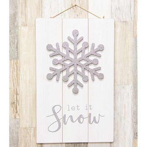 Sparkle Snowflake Let It Snow Pallet Sign