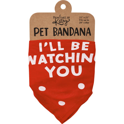 I'll Be Watching You Motivated by Food Large Dog Pet Bandana