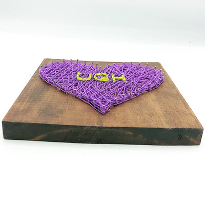 💙 Ugh Purple Heart String Art Handcrafted 7" Plaque