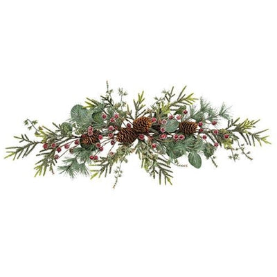 Icy Bristle Pine & Berry 30" Faux Swag