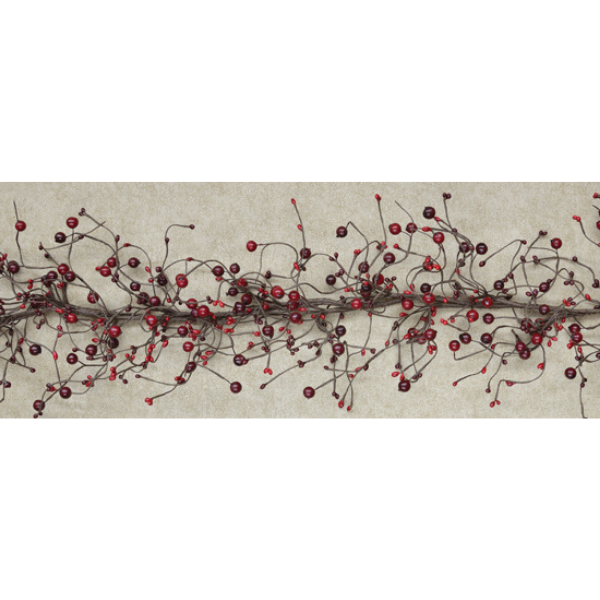 Burgundy and Red Rustic Pip Berries 5 ft Faux Garland