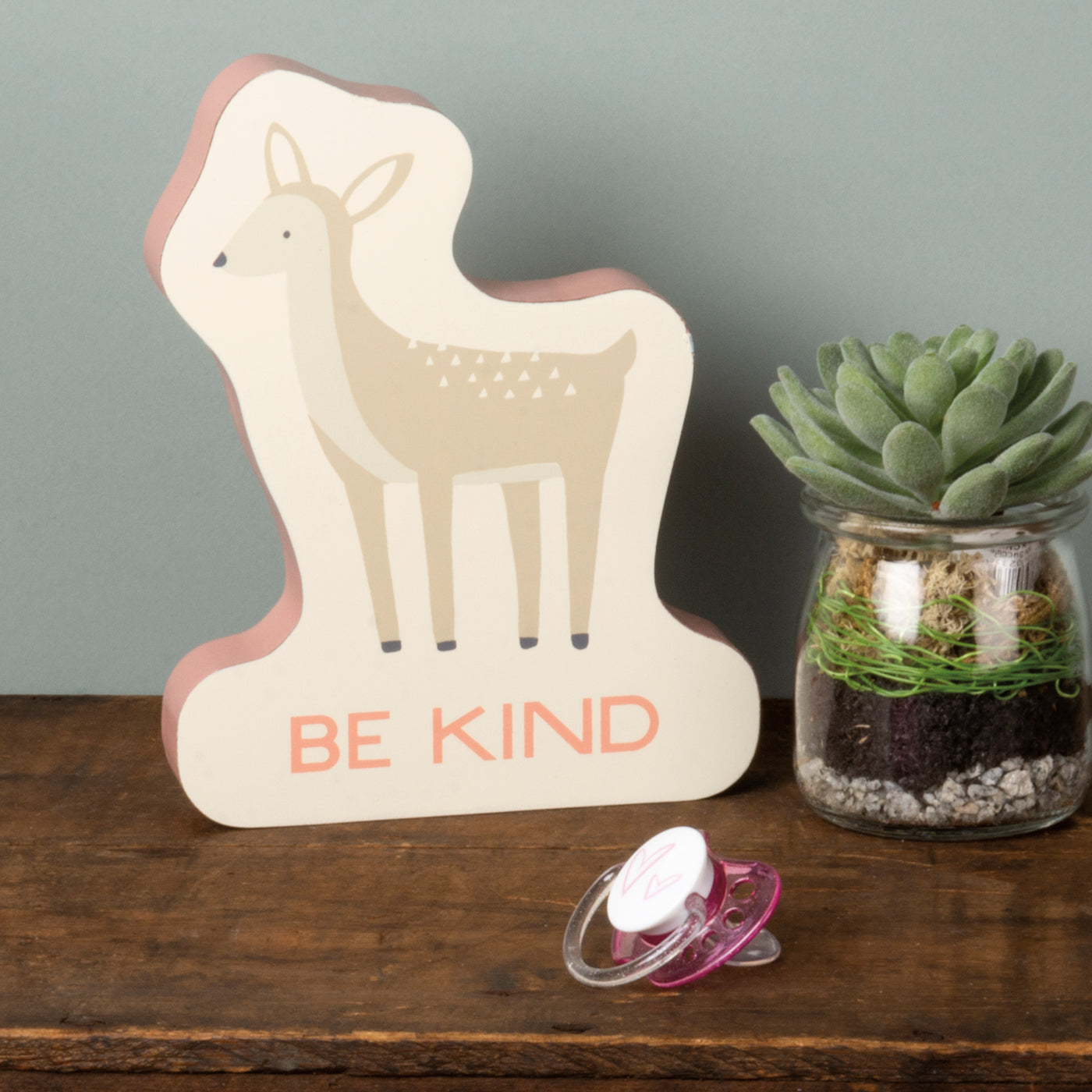Be Kind Cutout Deer Sitter Sign