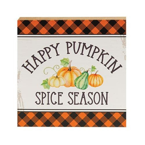 💙 Happy Pumpkin Spice Season 6" Wooden Square Block