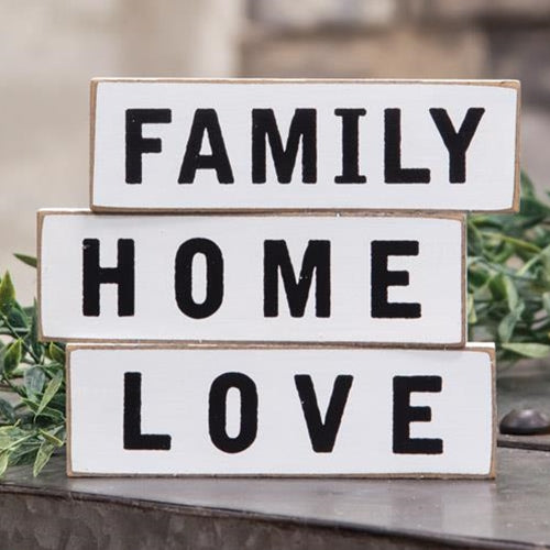 💙 Family Home Love Thin Wooden Mini Blocks