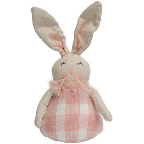 Blushing Bunny with Pink Plaid Dress