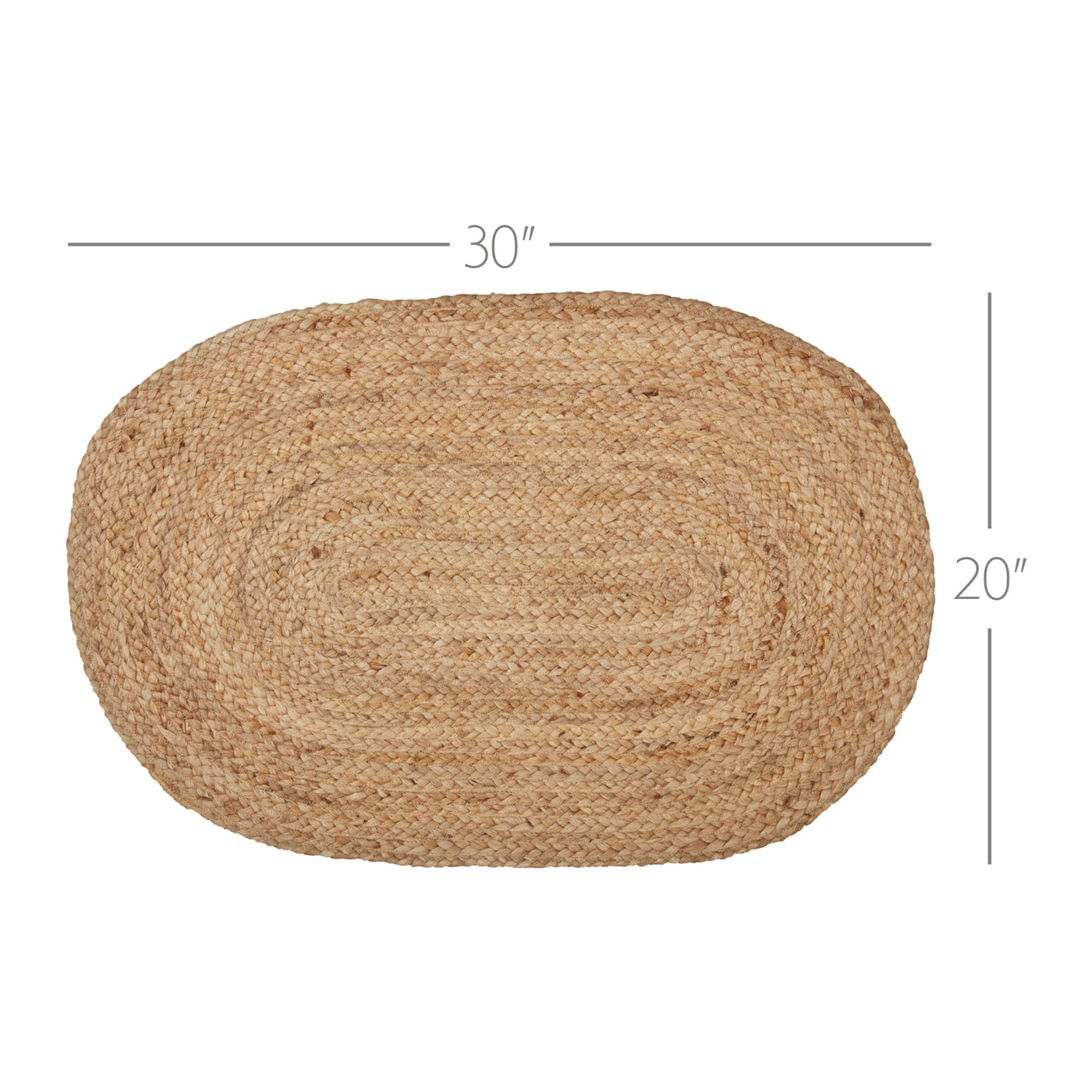 Natural Jute Rug Oval with Pad 20'' x 30''