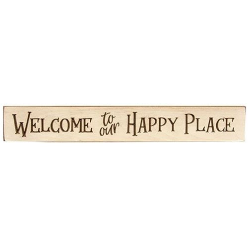 💙 Welcome to Our Happy Place 24" Engraved Sign