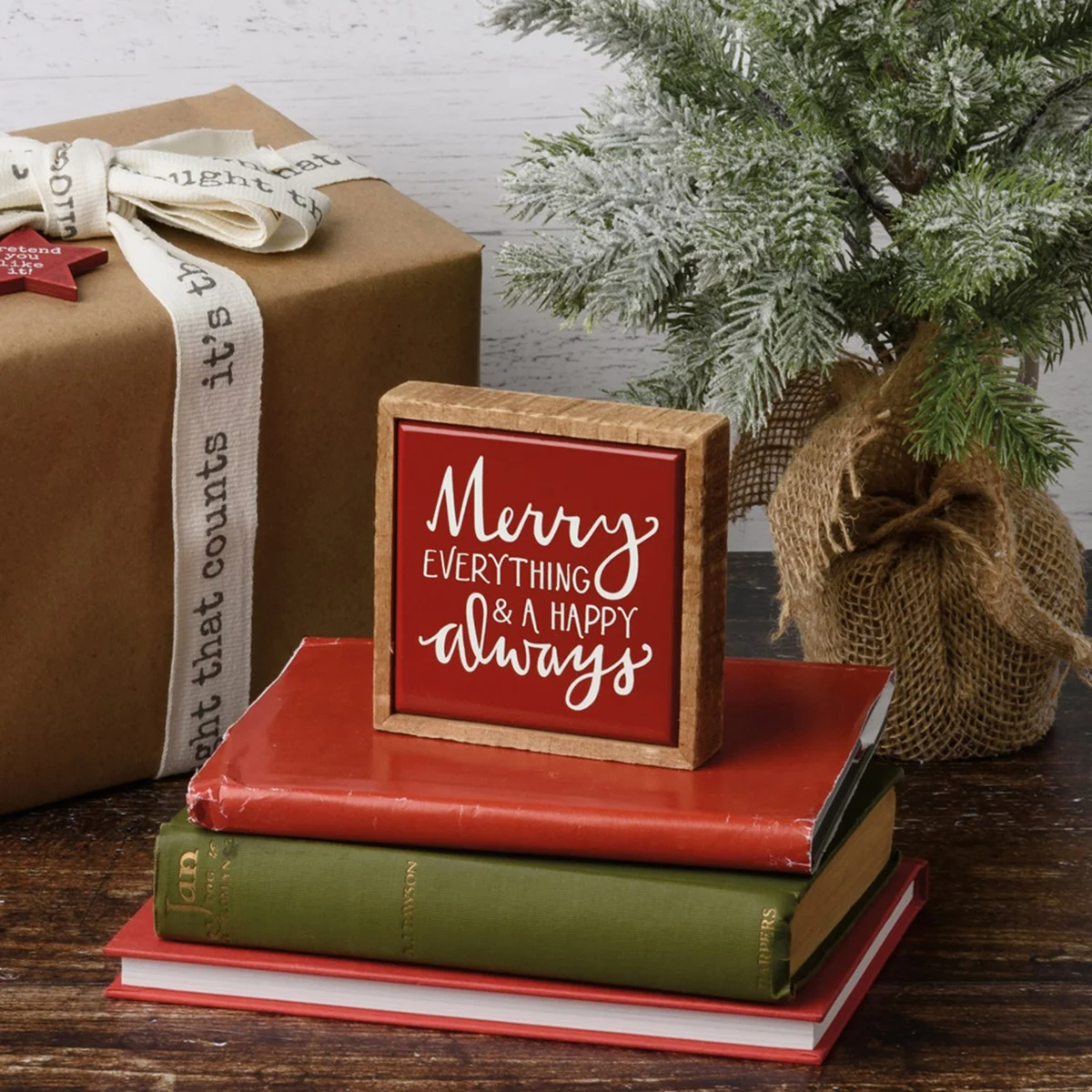 Merry Everything & A Happy Always 4" Mini Box Sign