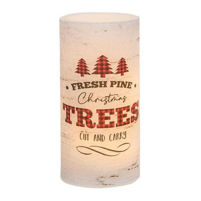 💙 Fresh Pine Christmas Trees Timer Pillar