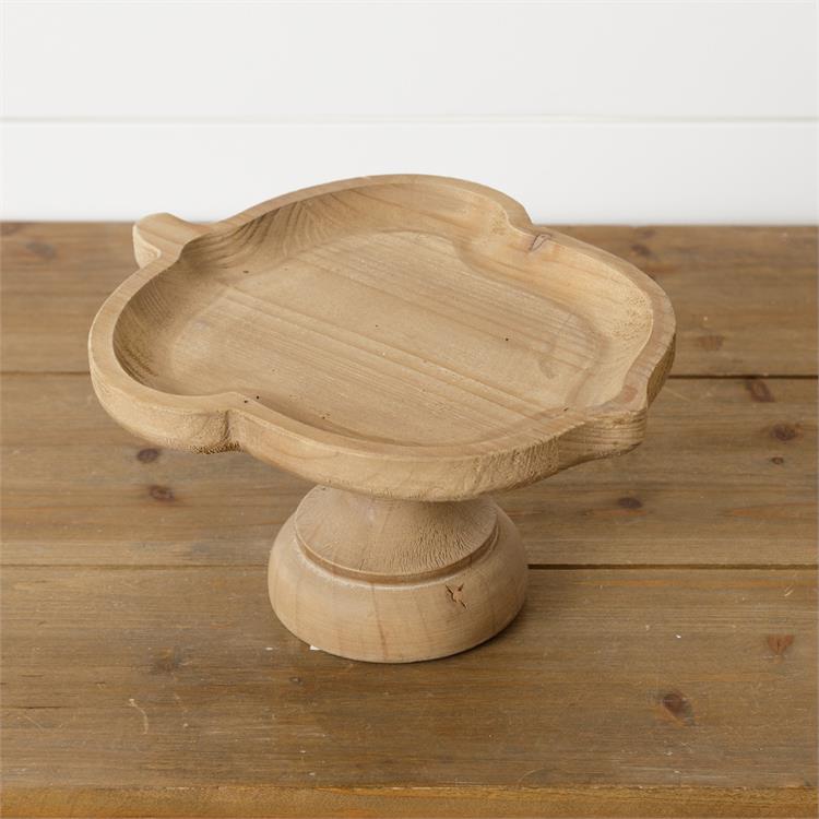Wooden Acorn Pedestal Tray