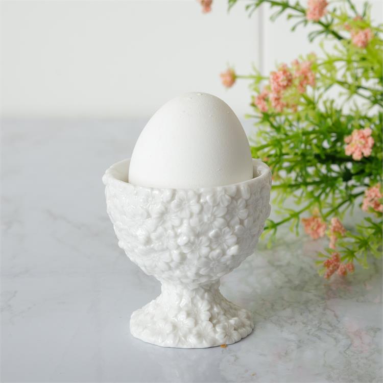 White Cottage Floral Egg Cup