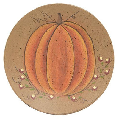 Set of 3 Decorative Pumpkin 6" Wooden Plates