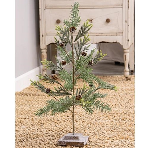 Glittered Pine 21" Faux Tree with Glittered Base
