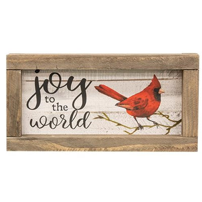 Set of 2 Cardinal Signs Joy to the World Peace on Earth
