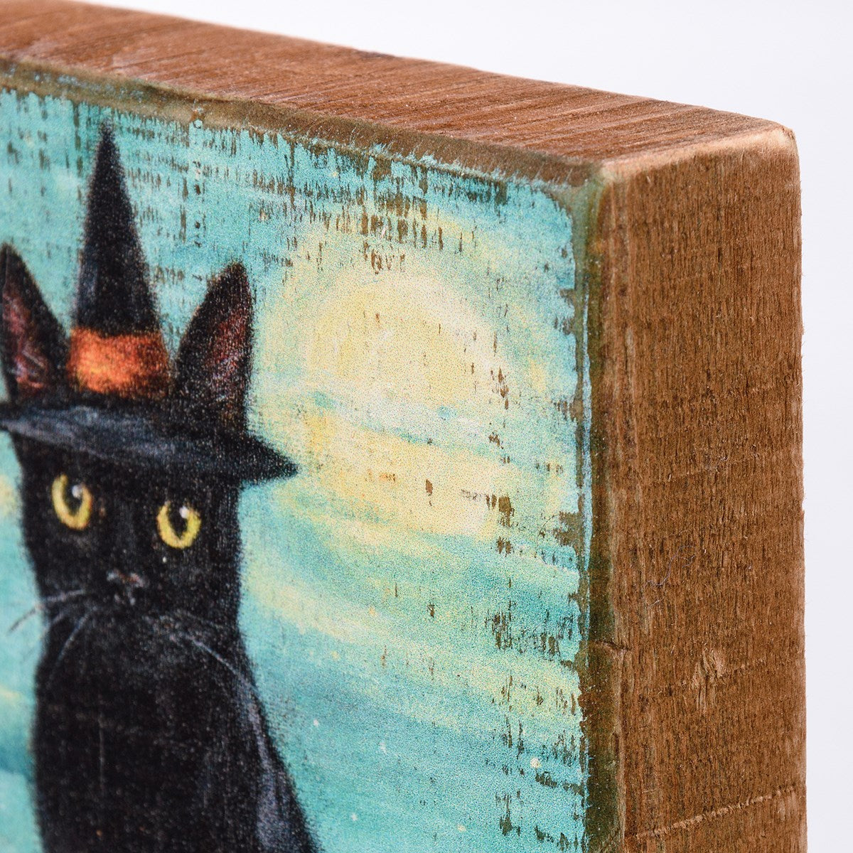 💙 Cat Witch 6" Small Wooden Block Sign