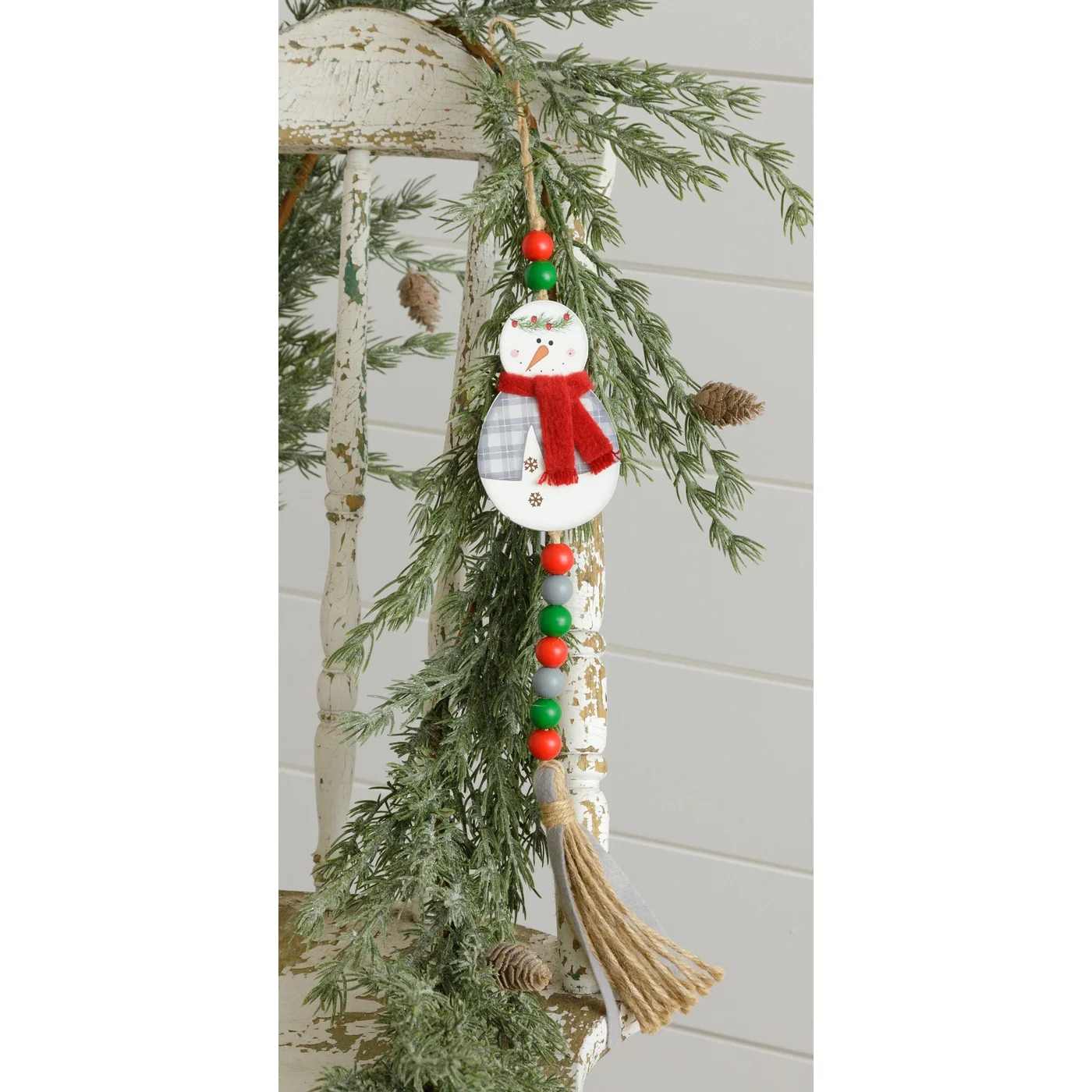 Hanging Snowman With Beads 20" long