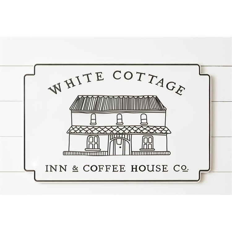 White Cottage Inn & Coffee House Co Metal Sign