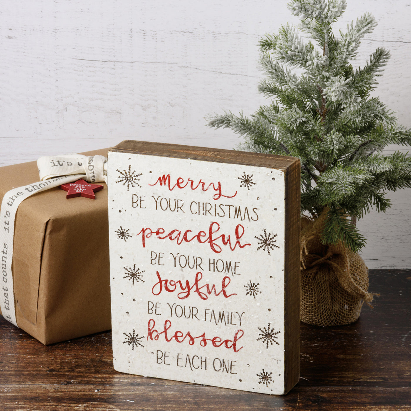 Merry Be Your Christmas 10" Wooden Block Sign