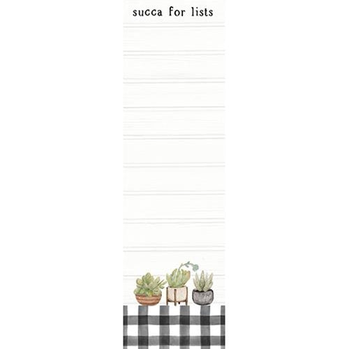Succa For Lists Magnetic Succulents Buffalo Plaid Notepad