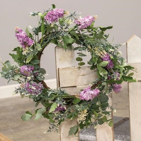 Shades of Lavender Wildflowers & Foliage 24" Faux Wreath