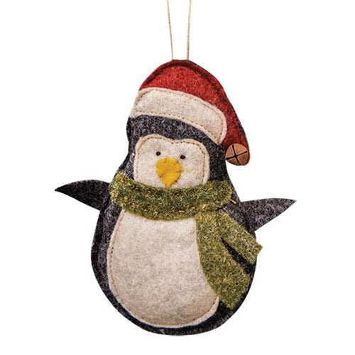 💙 Penguin with Santa Hat & Scarf Felt Ornament