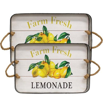 Set of 2 Farm Fresh Lemonade Trays