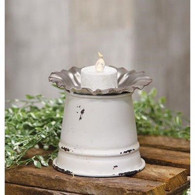 Cottage Chic Bucket Candle Pan 4.25" H