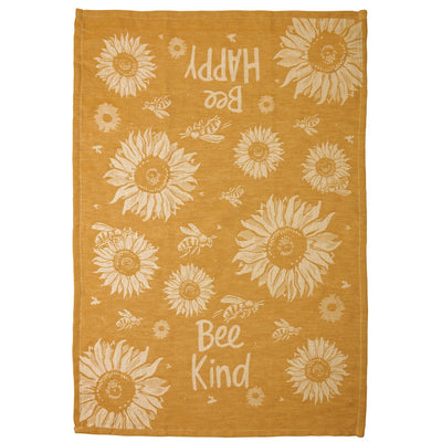 💙 Bee Kind Sunflower Jacquard Kitchen Towel