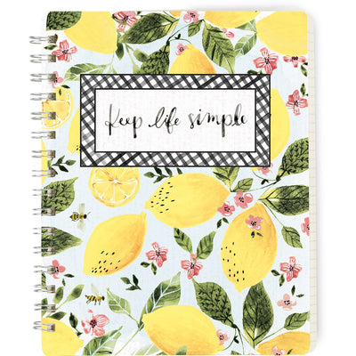 Keep Life Simple Lemon Spiral Notebook Journal