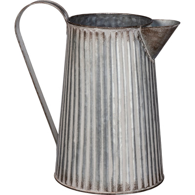 Ribbed Sides Metal Pitcher