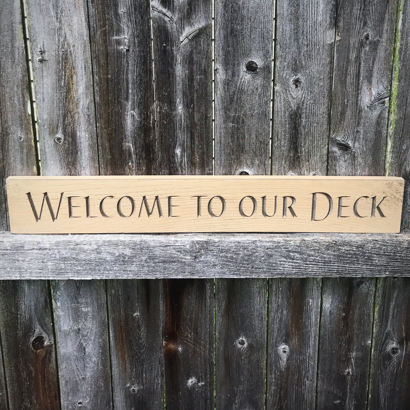 💙 Welcome To Our Deck Engraved Sign - 24"