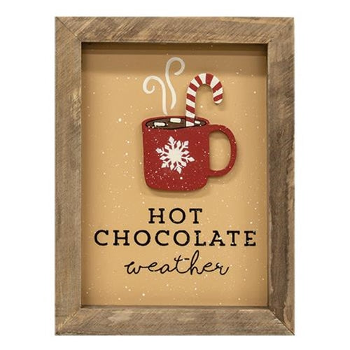 💙 Hot Chocolate Weather Framed Sign