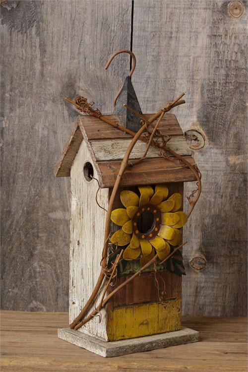 Sunflower Natural Twig 14" Birdhouse