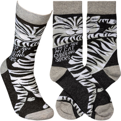 💙 These Are My Cat Cuddling Socks Unisex Fun Socks
