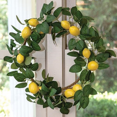 Fresh Picked Lemon 16" Faux Foliage & Fruit Wreath