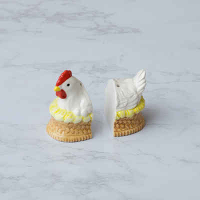 Chicken in a Basket Salt and Pepper Shakers