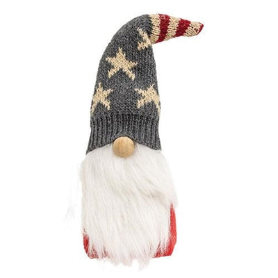 Set of 2 Americana Gnomes With Flag Knit Hats