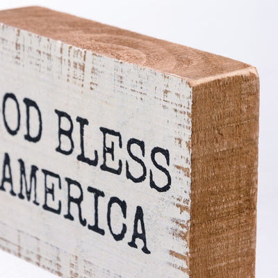 God Bless America Small Block Sign