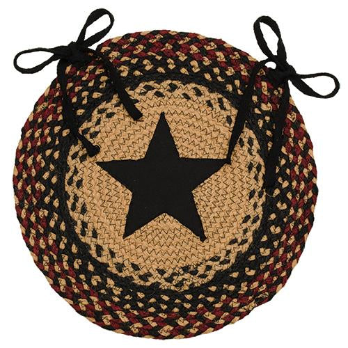 Blackberry Star Jute Braided Round 15" Chair Pad