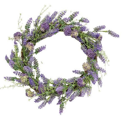 Lavender Herb 16" Faux Floral Wreath